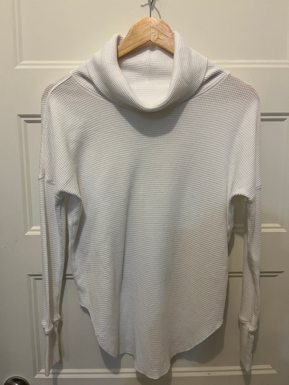 Babaton White Funnel-Neck Waffle-Knit Sweater - Picture 2 of 4